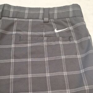 New Nike Men's‎ Performance Dri-fit Black Gray Plaid Checkered Golf Shorts Sz 40